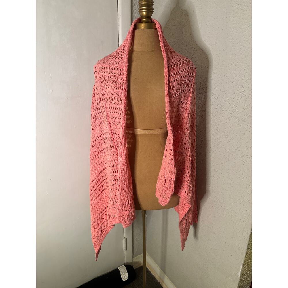 Moda International Pink Long Line Cardigan Sweater S Classic Cozycore Winter